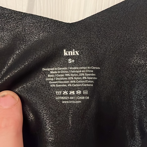 KNIX Papaya LuxeLift BLACK Faux Leather Shapewear Thong Bodysuit size S+ - Picture 13 of 13